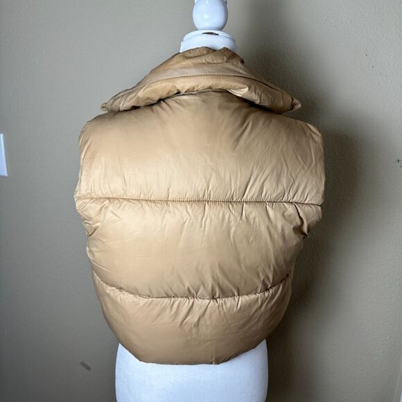 Puffy Crop Vest Lightweight Sleeveless Warm Outerwear Puffer Vest Size Small - Picture 5 of 7